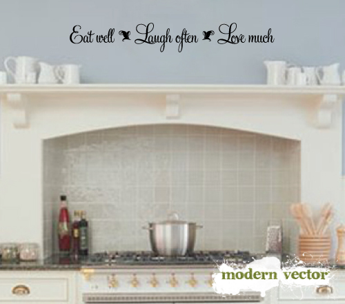 Eat, Laugh, Love Kitchen Vinyl Wall Quote Decal  