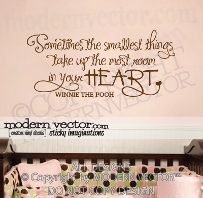 Winnie  Pooh Pictures  Quotes on Winnie The Pooh Vinyl Wall Quote Decal Smallest Things   Ebay